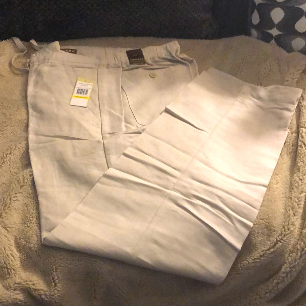 NWT Cubavera Linen Blend Drawstring Pants, size Medium (32-34)